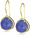 Coralia Leets Jewelry Design Riviera Collection Mini French Wire Prong Earrings Deep Blue Chalcedony