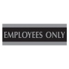 U.S. Stamp & Sign HeadLine Century Series 3x9 Inch Employees Only Sign, Black and Silver, 4760