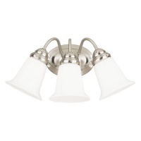 Westinghouse Lighting 6649700 Three-Light Interior Wall Fixture, Brushed Nickel Finish with White Opal Glass