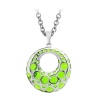 Inox Womens Orb Design in Lime Green Resin and Circular 316L Stainless Steel Pendant (Includes 20 Chain)