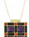 Kate Spade New York Levitt Squares Multi Purple Pendant Necklace