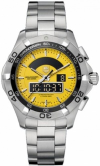 Tag Heuer Aquaracer Mens Yellow Digital Analog Chronograph Watch CAF1011.BA0821