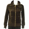 MICHAEL Michael Kors Jacket, Velour Zip Front Chocolate P