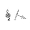 Sterling Silver G-clef Music Note Stud Earrings - 11mm