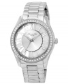 Leave no question unanswered with this crystal-embellished timepiece from Kenneth Cole New York.