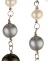 Black Multi-Colored Freshwater Cultured Pearl Drop Earrings