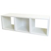 Way Basics zBoard Eco 3 Cubby Storage Bench Stackable, White Wood Grain