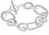 Kenneth Cole New York Shiny Metals Shiny Silver Oval Link Toggle Bracelet, 7.5