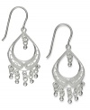 Elegance defined. Giani Bernini's intricate filigree chandelier earrings feature a sterling silver setting with beaded drops. Approximate drop: 1-1/2 inches. Approximate width: 5/8 inch.