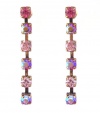 Earrings - Gold Tone Swarovski (tm) Crystals ~ Rose AB (Pink Irridescent) (FB57)