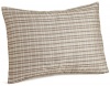 Calvin Klein Home Bamboo Flowers Plaid Organza Decorative Pillow, Taupe