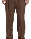 Louis Raphael ROSSO Men's Poly Viscose Super 150S Luxe Twill Hidden Extension Pleated Dress Pant,Fawn,44x30