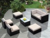 Genuine Ohana Outdoor Patio Wicker Furniture 7pc All Weather Gorgeous Couch Set with BEIGE CUSHION