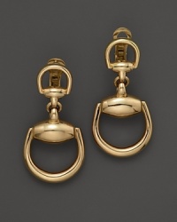 Equestrian-inspired drop earrings in yellow gold from Gucci.