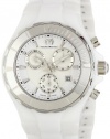 TechnoMarine Women's 110030C Cruise Ceramic Chronograph Silver-Tone Bezel White Watch