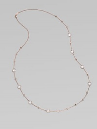 From the Rock Candy Collection. Circles of faceted clear quartz shimmer on an 18k gold and sterling silver chain finished in 18k rose goldplating.Clear quartz 18k gold and sterling silver with 18k rose goldplating Length, about 37 Lobster clasp Imported