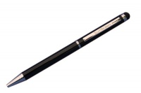 TouchTec Gen IV 9mm Capacitive iPad Stylus and Ball Point Pen with Replacement Stylus Tip-Thick Twist- Black