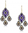 Miguel Ases Blue Quartz and Swarovski 3-Drop Earrings