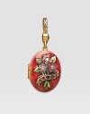 Ruby-colored CRYSTALLIZED - Swarovski Elements sparkle on this handcrafted, hand-enameled birthstone locket that opens to hold a favorite photo. Crystal Enamel 18k goldplated brass & brass-plated pewter Month indicated on the back Length, about 1¼ Width, about 1 Spring clip clasp Made in USA