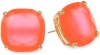 Kate Spade New York Small Square Fluorescent Coral Stud Earrings