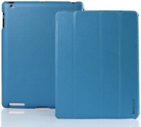 INVELLOP VINTAGE BLUE Leatherette Cover Case for iPad 2 / iPad 3 / The new iPad (Built-in magnet for sleep/wake feature)