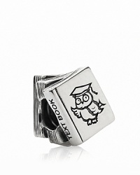 A sterling silver text book charm puts a scholarly twist on your PANDORA bracelet.