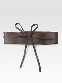 A timeless statement piece made from textured leather.About 3 wideLeatherMade in USA