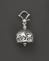 Inspired by Zen philosophy, this intricately detailed, blackened and polished sterling silver meditation bell from Paul Morelli jingles softly.