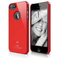 elago S5 Slim Fit Case for iPhone 5 + Logo Protection Film included - eco friendly Retail Packaging - Extreme Hot Red