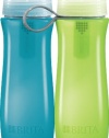 Brita Soft Squeeze Water Filter Bottle, Twin Pack, Blue & Green