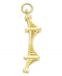 Add an intricate touch to your look with one of the modern Wonders of the World. This delicate Golden Gate Bridge charm is crafted in 14k gold. Chain not included. Approximate length: 1-1/10 inches. Approximate width: 3/10 inch.