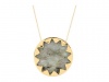 House of Harlow 1960 Sunburst Pendant Necklace with Labradorite Stone