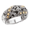 925 Silver Dome Swirl & Dot Ring with 18k Gold Accents- Size 7