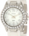 XOXO Women's XO2009 Swarovski Crystal Accented Silver-Tone White Ceramic Bracelet Watch