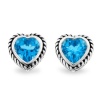 Meredith Leigh Sterling Silver Blue Topaz Heart Earrings