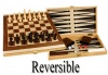 Folding 17 Wooden 3-in-1 Backgammon, Chess, and Checkers Game Set