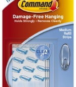 Command Medium Refill Strips, Clear, 9-Strip