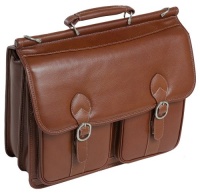 McKleinUSA HAZEL CREST 15604 Brown Leather Double Compartment Laptop Case