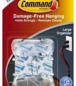 Command Large Cord Clips, Clear, 2-Clip, 6-Pack