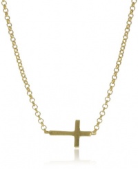 Dogeared Jewels and Gifts Whispers Gold-Plated Sterling Silver Cross Necklace, 18