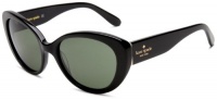 Kate Spade Womens FRANCA 0807 Cat Eye Plastic Sunglasses,Black Frame/Green Lens,One size