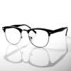 80's - 80's -'Club' - Half frame Clear Lens Wayfarer - Black