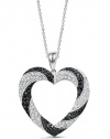 Effy Jewlery 14K Gold Black & White Diamond Heart Pendant, .94 TCW