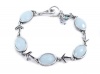 Lucky Brand Silver Tone Blue Set Stone Toggle Bracelet