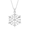 Sterling Silver White Sapphire Snowflake Pendant with Chain