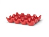 Rachael Ray Stoneware 12-Cup Sittin' Pretty Egg Tray, Red