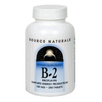 Source Naturals Vitamin B-2 Riboflavin 100mg, 250 Tablets (Pack of 2)