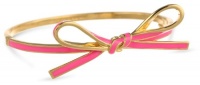 Kate Spade New York Skinny Mini Bow Fluorescent Pink Colored Bangle Bracelet