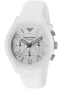 Emporio Armani Men's AR1431 White Ceramic Silicone Chrono Watch