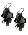 Shake things up with these drop earrings from Charter Club. Clusters of jet acrylic beads add allure to an already stylish look. Crafted in hematite tone mixed metal. Approximate drop: 2 inches.